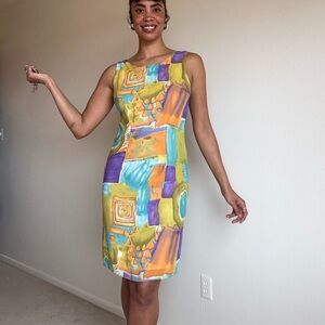 Colorful Abstract Print Women's Dress